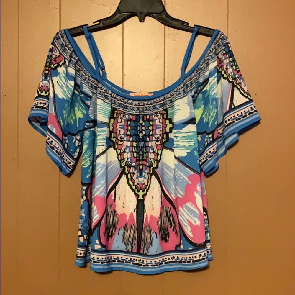 Flowing off the shoulder top